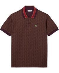 Lacoste - Polo Con Monograma En Jacquard - Lyst