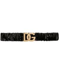 Dolce & Gabbana - Dg-Logo Patent Leather Belt - Lyst