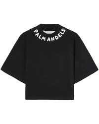 Palm Angels - Logo Cropped T-Shirt - Lyst