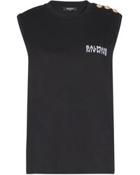 Balmain - Top De Lana Con Detalle De Botón - Lyst