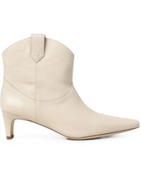 STAUD - Square-Toe Leather Ankle Boots - Lyst