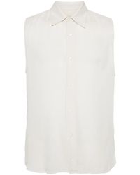 Ami Paris - Straight-Collar Crepe Shirt - Lyst