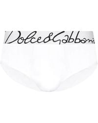 Dolce & Gabbana - Logo-Waistband Stretch-Cotton Briefs - Lyst