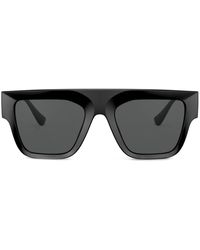 Versace - Logo-embossed Square-frame Sunglasses - Lyst