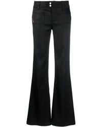 DIESEL - Low-rise Flared Satin Trousers - Lyst