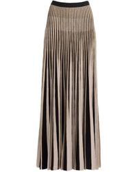 Elie Saab - Pleated Knit Maxi Skirt - Lyst