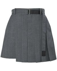 Sacai - Short De Tailleur Suiting Gris - Lyst