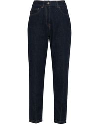 Peserico - Logo-patch Tapered Jeans - Lyst