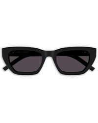 Saint Laurent - Logo-Plaque Rectangle-Frame Sunglasses - Lyst