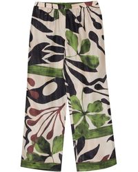 Alberta Ferretti - Habotai Hose mit weitem Bein - Lyst