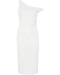 Patrizia Pepe - Robe Mi-Longue Drapée À Une Épaule - Lyst