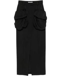 Viktor & Rolf - Pleated-Pocket Pencil Maxi Skirt - Lyst