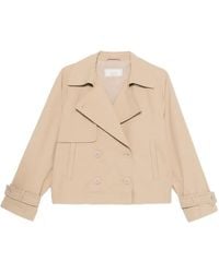 Peserico - Double-Breasted Cropped Jacket - Lyst