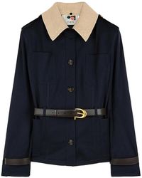 Ports 1961 - Belted Ribbed-Collar Jacket - Lyst