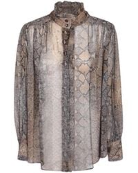 Loulou de Saison - Blouse Imprimé Serpent À Col Volanté - Lyst