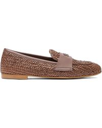 Casadei - Hanoi Woven-Leather Loafers - Lyst