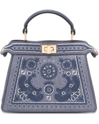 Fendi - Peekaboo Iseeu Denim Shoulder Bag - Lyst