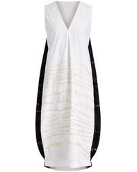 Liviana Conti - Beverly V-Neck Panelled Midi Dress - Lyst
