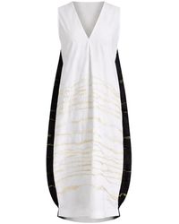 Liviana Conti - Beverly V-Neck Panelled Midi Dress - Lyst