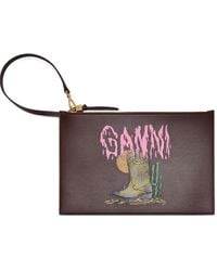 Ganni - Bou Flat Pouch With Western Boot - Lyst