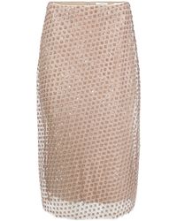 Vince - Sequin-embellished Double-layer Straight Skirt - Lyst