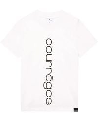 Courreges - T-Shirt En Coton À Logo Imprimé - Lyst