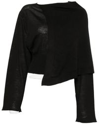 Rick Owens - Asymmetric Draped Sweater - Lyst
