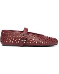 SCAROSSO - Evelyn Perforated Ballet Flats - Lyst