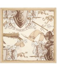 Burberry - Etched Knight Printed Silk Scarf - Lyst