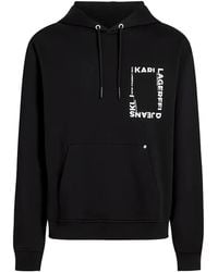 KARL LAGERFELD - Logo-Print Drawstring Hoodie - Lyst