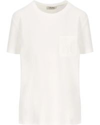 Max Mara - T-Shirt mit bestickter Tasche - Lyst