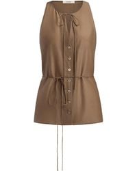 12 STOREEZ - Blouse Met Knoopsluiting En Gestrikte Hals - Lyst