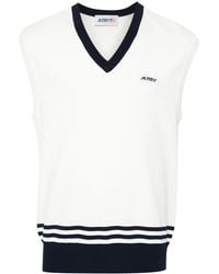 Autry - Embroidered-Logo Knitted Vest - Lyst
