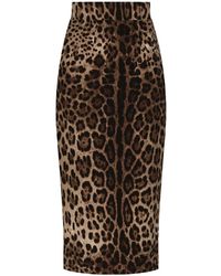 Dolce & Gabbana - レオパード スカート - Lyst