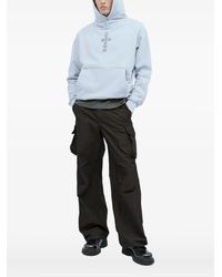 Ice & Techno - Cross-Print Snap-Fastening Hoodie - Lyst