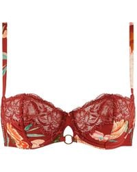 Aubade - Sweet Folk Floral-Print Lace-Trim Bra - Lyst