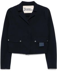 Herno - Cropped-Jacke Mit Rundhalsausschnitt - Lyst