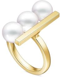 Tasaki - 18Kt Geelgouden Collection Line Balance Plus Neo Akoya Ring Met Parel - Lyst