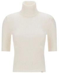 Herno - Ribbed-Knit Short-Sleeve Sweater - Lyst