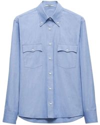 Prada - Katoenen Blouse Met Lange Mouwen - Lyst