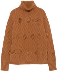 Kangra - Jacquard-Knit Diamond-Pattern Sweater - Lyst