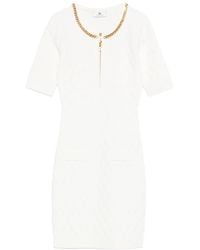 Elisabetta Franchi - Abito Trapuntato Con Decorazione A Catena - Lyst