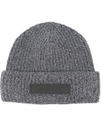 Moncler - Ribbed Logo-Plaque Beanie Hat - Lyst