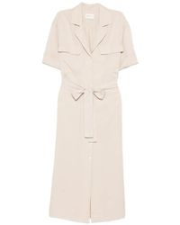 GANT - Button-Fastening Belted Midi Shirt Dress - Lyst