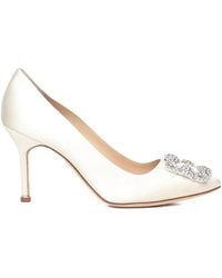 Manolo Blahnik - Crystal-Embellished Heel Pumps - Lyst