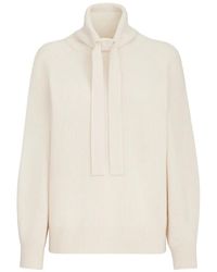 Brunello Cucinelli - Cashmere English-Rib Turtleneck Sweater With Ribbon - Lyst