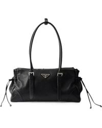 Prada - Medium Bonnie Logo-Plaque Buckled Shoulder Bag - Lyst