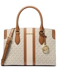 Michael Kors - Becca Monogram-Pattern Striped Tote Bag - Lyst