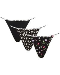 Moschino - Logo-Waistband Thongs (Set Of Three) - Lyst
