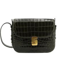 Soeur - Small S-Buckle Croc-Effect Crossbody Bag - Lyst